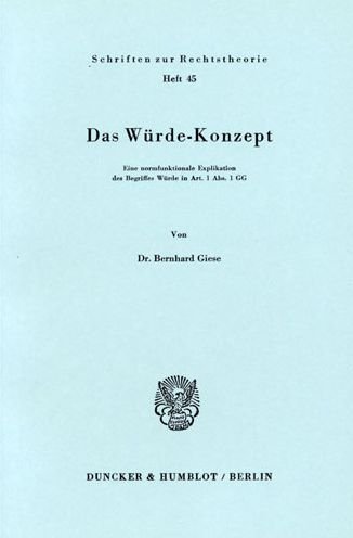 Cover for Giese · Das Würde-Konzept. (Bog) (1975)