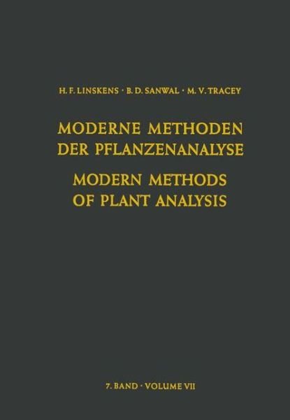 Modern Methods of Plant Analysis / Moderne Methoden der Pflanzenanalyse - Modern Methods of Plant Analysis   Moderne Methoden der Pflanzenanalyse - Israel Arnon - Bücher - Springer-Verlag Berlin and Heidelberg Gm - 9783642481437 - 19. Mai 2012