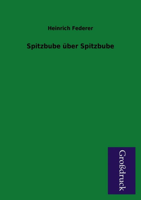 Cover for Heinrich Federer · Spitzbube Uber Spitzbube (Paperback Book) [German edition] (2013)