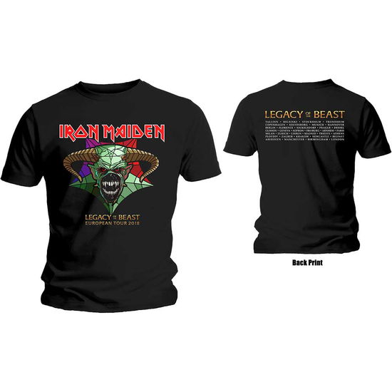 Cover for Iron Maiden · Iron Maiden Unisex T-Shirt: Legacy of the Beast Tour (Back Print) (T-shirt) [size S] [Black - Unisex edition]