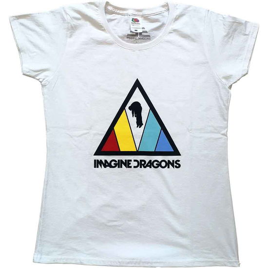 Cover for Imagine Dragons · Imagine Dragons Ladies T-Shirt: Triangle Logo (T-shirt) [size S] [White - Ladies edition] (2021)