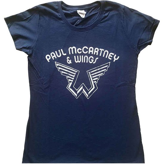 Cover for Paul McCartney · Paul McCartney Ladies T-Shirt: Wings Logo (T-shirt) [size L] [Blue - Ladies edition]