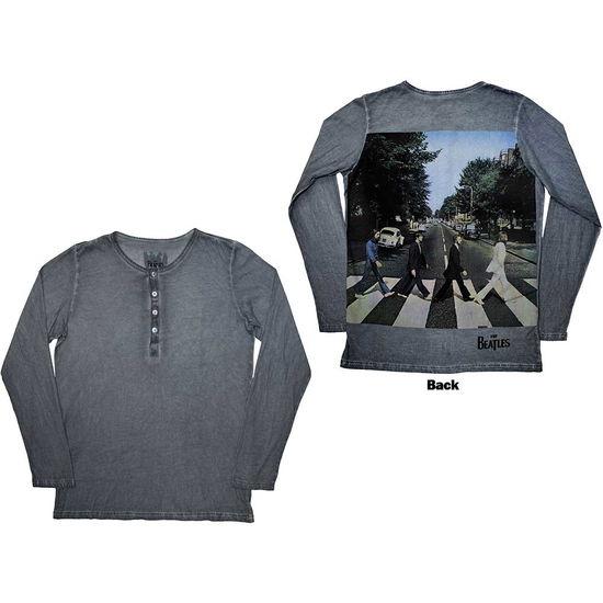 The Beatles Unisex Long Sleeve T-Shirt: Abbey Road Back Print Stone Wash (Back Print) - The Beatles - Merchandise -  - 5056737275438 - August 27, 2024