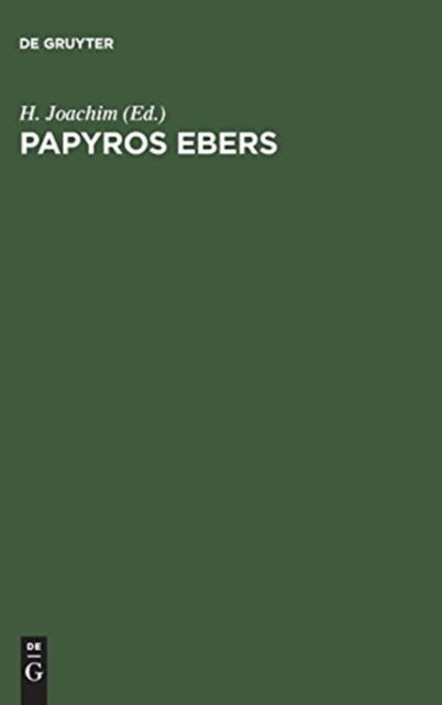 Cover for H. Joachim · Papyros Ebers (Book) (1901)