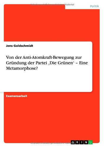 Cover for Goldschmidt · Von der Anti-Atomkraft-Bewe (Book) [German edition] (2013)