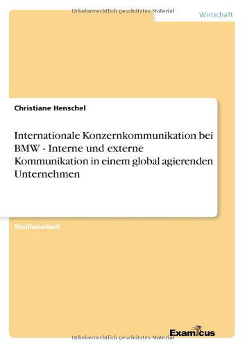 Cover for Henschel · Internationale Konzernkommunik (Paperback Book) [German edition] (2012)