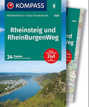 Cover for Silvia und Thilo Behla · KOMPASS Wanderführer Rheinsteig RheinBurgenWeg, 34 Etappen mit Extra-Tourenkarte (Book) (2024)