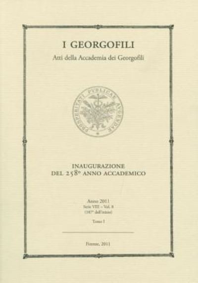Cover for Paolo Nanni · I Georgofili. Atti Della Accademia Dei Georgofili (Paperback Bog) (2011)