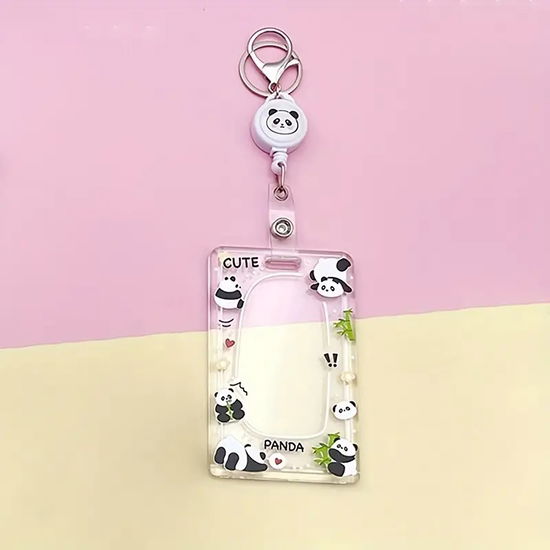 Cover for ACRYLIC TRANSPARENT PHOTOCARD HOLDER · Cartoon Black And White Panda (Keyring) (2024)