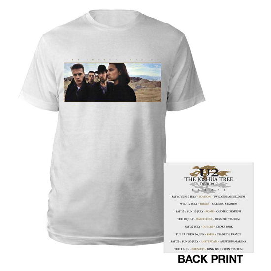 Cover for U2 · U2 Unisex T-Shirt: Joshua Tree Photo (Ex-Tour &amp; Back Print) (T-shirt) [size S] [White - Unisex edition]