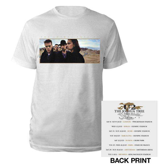 U2 Unisex T-Shirt: Joshua Tree Photo (Ex-Tour & Back Print) - U2 - Mercancía -  - 5056561002439 - 