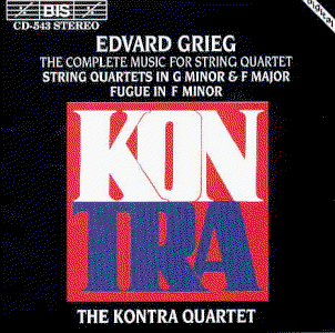 Complete Music from String Quartet - Grieg / Kontra Quartet - Musik - BIS - 7318590005439 - 12. Oktober 1994