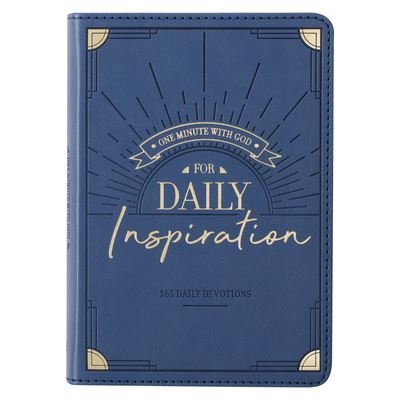 Cover for Christian Art Gifts · One Minute with God for Daily Inspiration Devotional, Blue Faux Leather Flexcover (Leather Book) (2022)