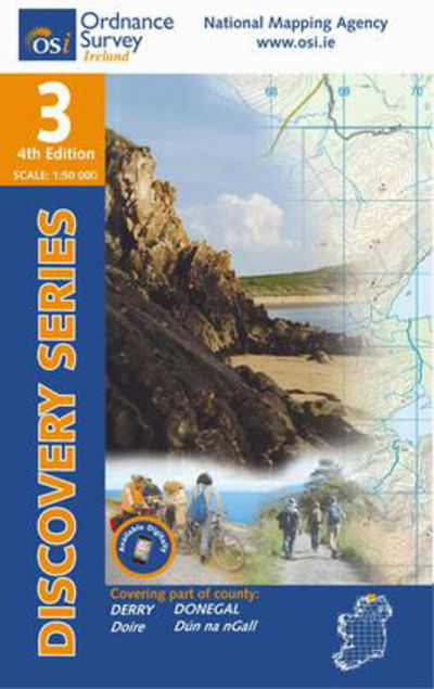 Cover for Ordnance Survey Ireland · Discovery Map 03 Donegal (Ne) Derry (Kort) [4 Revised edition] (2012)