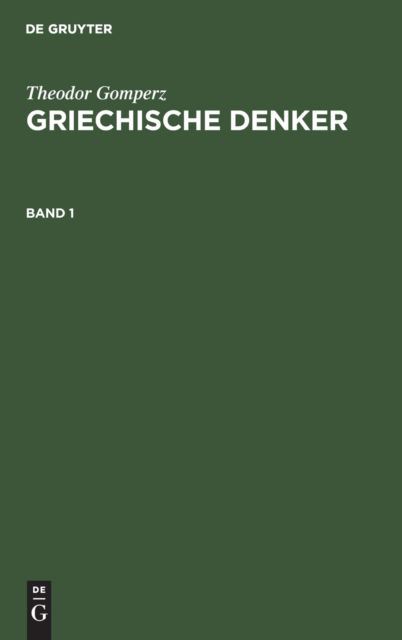 Cover for Theodor Gomperz (N/A) (1922)