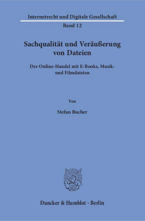 Cover for Bucher · Sachqualität und Veräußerung von (Book) (2018)