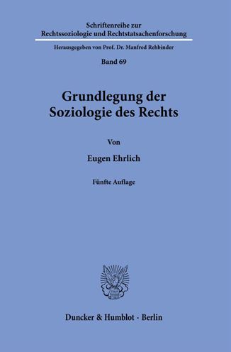 Cover for Manfred Rehbinder · Grundlegung der Soziologie des Rechts (Book) (2022)