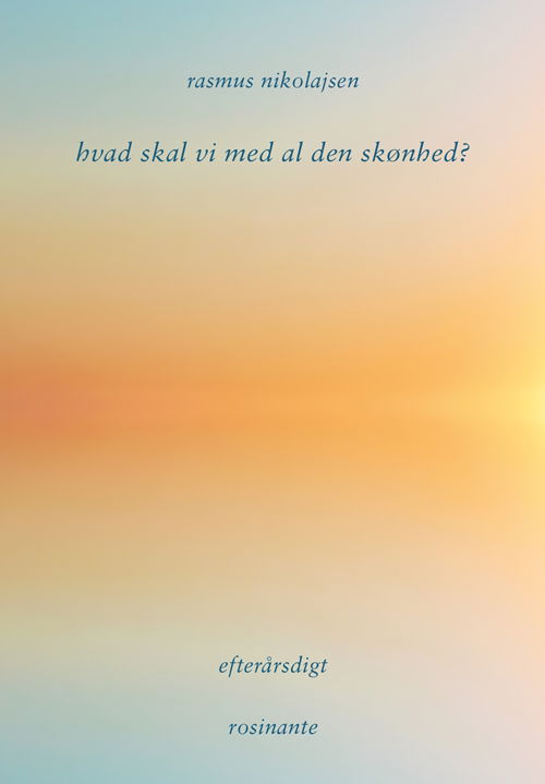 Cover for Rasmus Nikolajsen · Hvad Skal Vi med Al den Skønhed? (Sewn Spine Book) [1st edition] (2018)