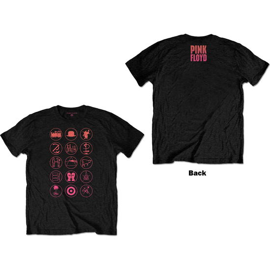 Pink Floyd Unisex T-Shirt: Symbols (Back Print) - Pink Floyd - Merchandise -  - 5056561059440 - 