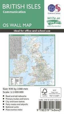 British Isles Communication - OS Wall Map -  - Livros - Ordnance Survey - 9780319148440 - 8 de maio de 2019