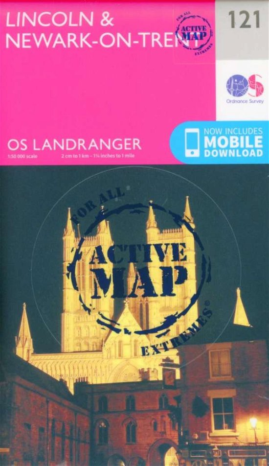 Cover for Ordnance Survey · Lincoln &amp; Newark-on-Trent - OS Landranger Active Map (Kartor) [February 2016 edition] (2016)