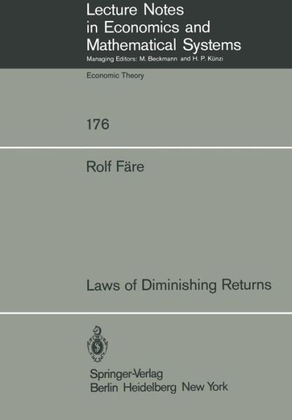 Cover for Rolf Fare · Laws of Diminishing Returns - Lecture Notes in Economics and Mathematical Systems (Paperback Book) [1980 edition] (1980)