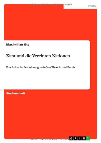 Cover for Ott · Kant und die Vereinten Nationen (Book) [German edition] (2010)