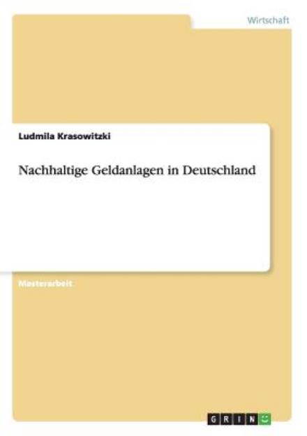 Cover for Ludmila Krasowitzki · Nachhaltige Geldanlagen in Deutschland (Paperback Book) [German edition] (2013)