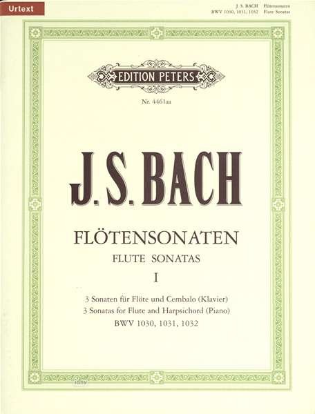 Cover for JS Bach · Flute Sonatas, Vol. 1: BWV 1030-1032 (Partituren) (2001)