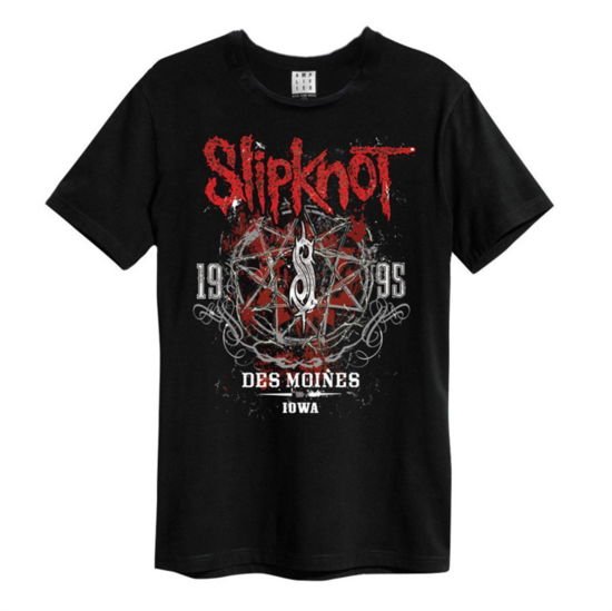 Slipknot Des Moines Amplified Vintage Charcoal Large T Shirt - Slipknot - Merchandise - AMPLIFIED - 5054488485441 - 