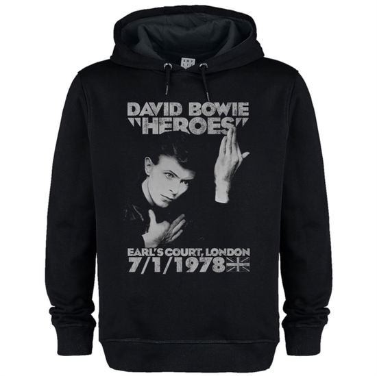 Cover for David Bowie · David Bowie Heroes Amplified Vintage Black Small Hoodie Sweatshirt (T-shirt) (2024)