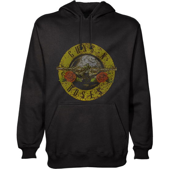 Cover for Guns N' Roses · Guns N' Roses Unisex Pullover Hoodie: Distressed Classic Logo (TØJ) [size S] [Black - Unisex edition]