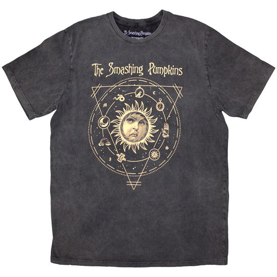 The Smashing Pumpkins Unisex Stone Wash T-Shirt: Celestial Sun - Smashing Pumpkins - The - Merchandise -  - 5056737299441 - November 22, 2024