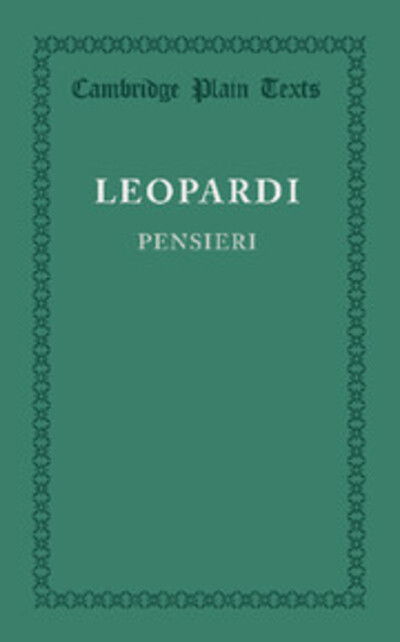 Cover for Giacomo Leopardi · Pensieri - Cambridge Plain Texts (Pocketbok) (2013)