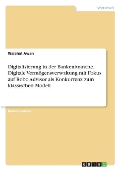 Digitalisierung in der Bankenbranc - Awan - Andere -  - 9783346328441 - 