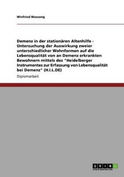 Cover for Wassong · Demenz in der stationären Alten (Book) [German edition] (2008)