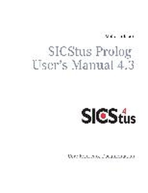 Cover for Mats Carlsson · SICStus Prolog User's Manual 4.3: Core reference documentation (Paperback Book) (2014)