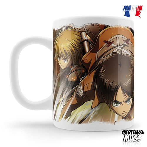 Cover for Attack On Titan · Attack On Titan Cup Survival Instinct Eren Mikasa Armin 320Ml Ceramic White (MERCH)