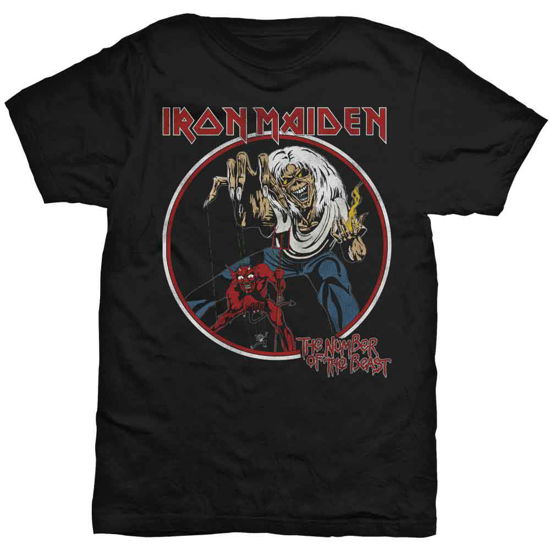 Iron Maiden Unisex T-Shirt: Number Of The Beast - Iron Maiden - Fanituote - Global - Apparel - 5055979907442 - 