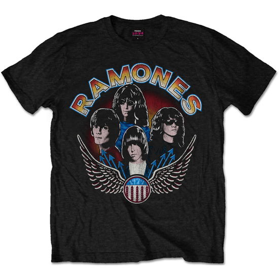 Ramones Unisex T-Shirt: Vintage Wings Photo - Ramones - Merchandise - Merch Traffic - 5055979952442 - 