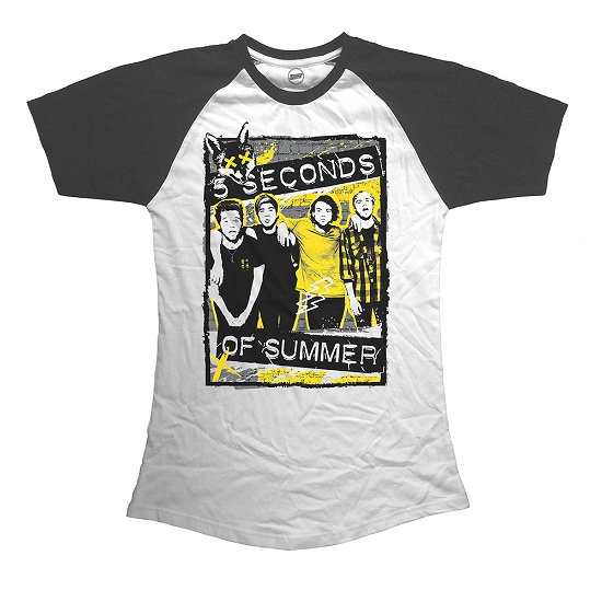 Cover for 5 Seconds of Summer · 5 Seconds of Summer Ladies Raglan T-Shirt: Splatter (T-shirt) [size M] [Black, White - Ladies edition] (2016)