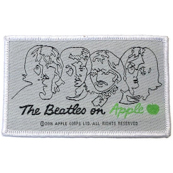 The Beatles Standard Woven Patch: Beatles On Apple Black On White - The Beatles - Merchandise -  - 5056170682442 - 