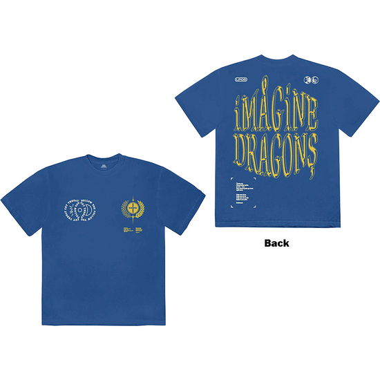 Imagine Dragons Unisex T-Shirt: Lyrics (Blue) (Back Print) - Imagine Dragons - Merchandise -  - 5056368683442 - July 13, 2021