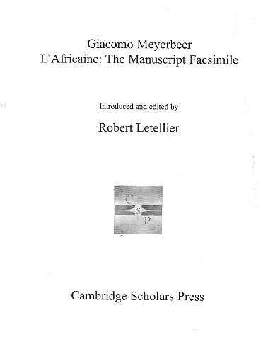 Cover for Giacomo Meyerbeer · L'africaine: the Facsimile (Paperback Book) (2005)