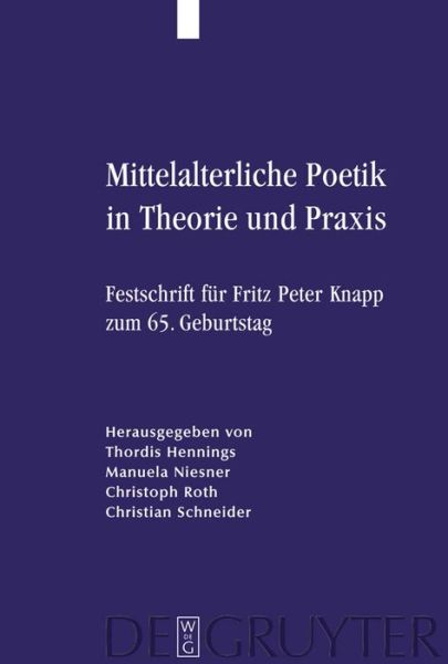 Cover for Thordis Hennings · Mittelalterliche Poetik (Book) [German, 1 edition] (2009)