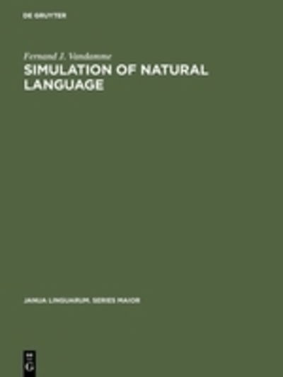 Cover for Fernand J. Vandamme · Simulation of natural language (Hardcover Book) (1972)