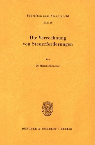Cover for Burmester · Die Verrechnung von Steuerfor (Book) (1977)