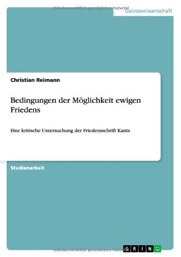 Cover for Reimann · Bedingungen der Möglichkeit ewi (Book) [German edition] (2010)