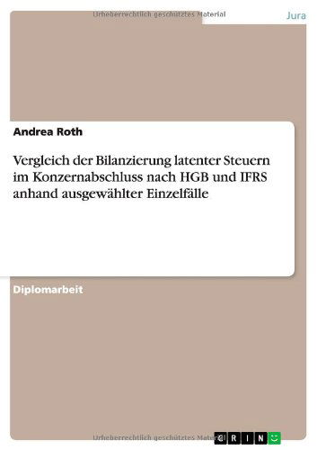 Cover for Roth · Vergleich der Bilanzierung latente (Bok) [German edition] (2013)