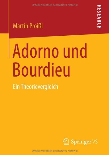 Cover for Martin Proissl · Adorno Und Bourdieu: Ein Theorievergleich (Paperback Book) [2014 edition] (2014)